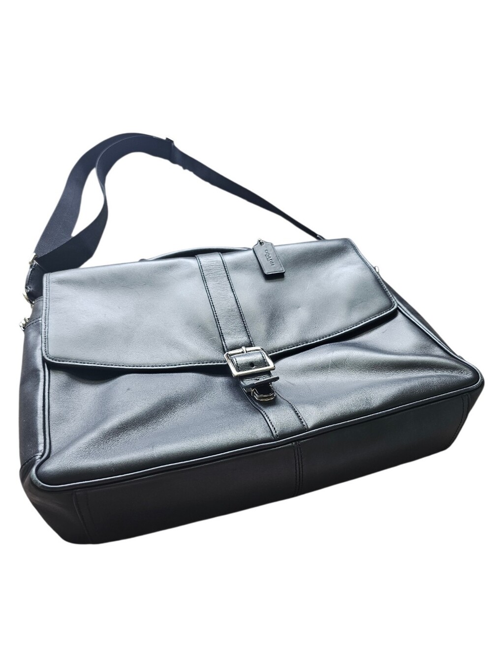 Coach Lexington Flap Business Brief F71073 Black Leather Laptop Bag - Picture 6 of 11
